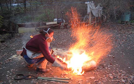 Enfumage d'une pièce - Cuisson raku